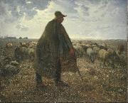 Jean-Francois Millet Shepherd Tending His Flock oil on canvas